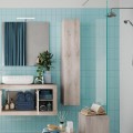 Hängender Badezimmerschrank, 1-türig, weiß, Holz, Bax Aktion