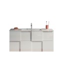 Hängendes Badezimmermöbel in glänzendem Weiß mit Waschbecken und 3 Schubladen Gambit Dama Eigenschaften