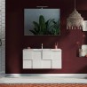 Hängendes Badezimmermöbel in glänzendem Weiß mit Waschbecken und 3 Schubladen Gambit Dama Kauf