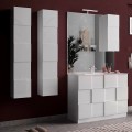 Moderne hängende Badschrank, 1 Tür, Hochglanz Weiß, Raissa Dama Aktion