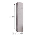Moderne hängende Badschrank, 1 Tür, Hochglanz Weiß, Raissa Dama Katalog
