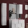 Badezimmerspiegel mit LED-Licht und 1 Türsäule in glänzendem Weiß - Zeit Dama Sales