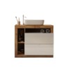 Moderner Badezimmer-Unterschrank 2 Schubladen Weißholz mit Waschbecken Jarad BW Preis