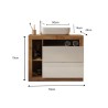 Moderner Badezimmer-Unterschrank 2 Schubladen Weißholz mit Waschbecken Jarad BW 