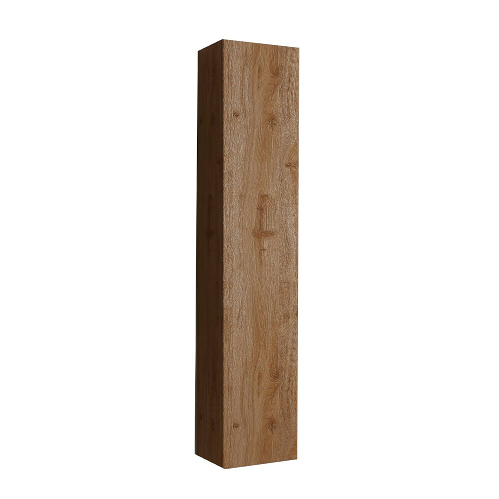Schwebender Badezimmer-Wandschrank mit 1 Tür, Eiche-Holzton Edon.