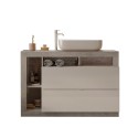 Mobiles Badezimmer auf dem Boden, Waschbecken mit 2 Schubladen, weiß-grauer Zement Jarad BC Eigenschaften
