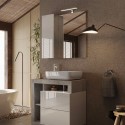 LED-Badezimmerspiegel mit Licht, 1-türig, Weiß-Grau, Pilar BC 