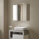 LED-Badezimmerspiegel mit Licht, 1-türig, Weiß-Grau, Pilar BC 