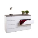 Weißer Schubladenschrank mit 8 Schubladen, moderne Schlafzimmer Kommode Dubonne. Sales