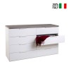 Weißer Schubladenschrank mit 8 Schubladen, moderne Schlafzimmer Kommode Dubonne. Verkauf