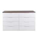 Weißer Schubladenschrank mit 8 Schubladen, moderne Schlafzimmer Kommode Dubonne. Rabatte