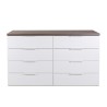 Weißer Schubladenschrank mit 8 Schubladen, moderne Schlafzimmer Kommode Dubonne. Rabatte