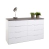 Weißer Schubladenschrank mit 8 Schubladen, moderne Schlafzimmer Kommode Dubonne. Angebot