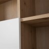 Moderne Wohnzimmerbibliothek aus Eichenholz mit 2 glänzend weißen Türen Sharon. Rabatte