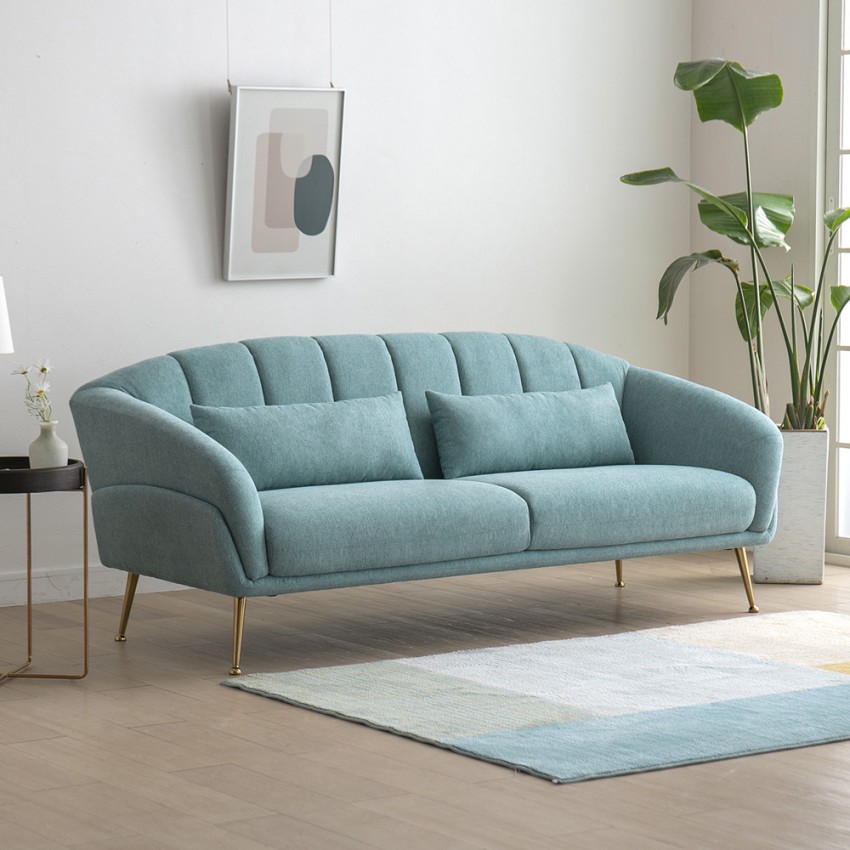 3-Sitzer-Wohnzimmer Sofa bequem elegant goldene Metallfüße Chris