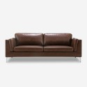 Drei-Sitzer-Sofa aus Vintage-Industrie-Simil-Leder mit brauner Polsterung Corneel.