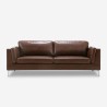 Drei-Sitzer-Sofa aus Vintage-Industrie-Simil-Leder mit brauner Polsterung Corneel.
