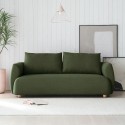 Drei-Sitzer-Sofa aus Stoff im modernen nordischen Design, 196cm, Grün Geert.
