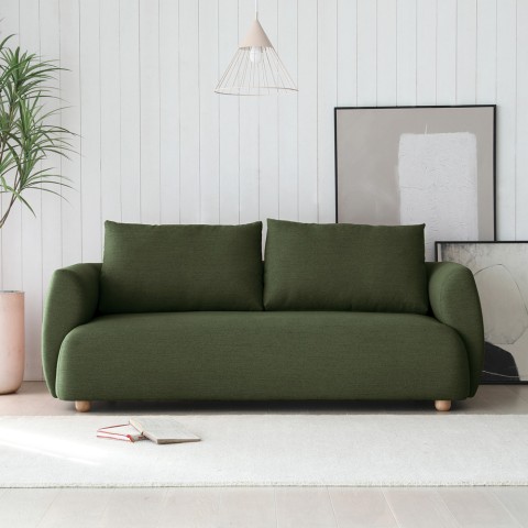 Drei-Sitzer Sofa aus Stoff im modernen nordischen Design, 196cm, Grün Geert. Aktion