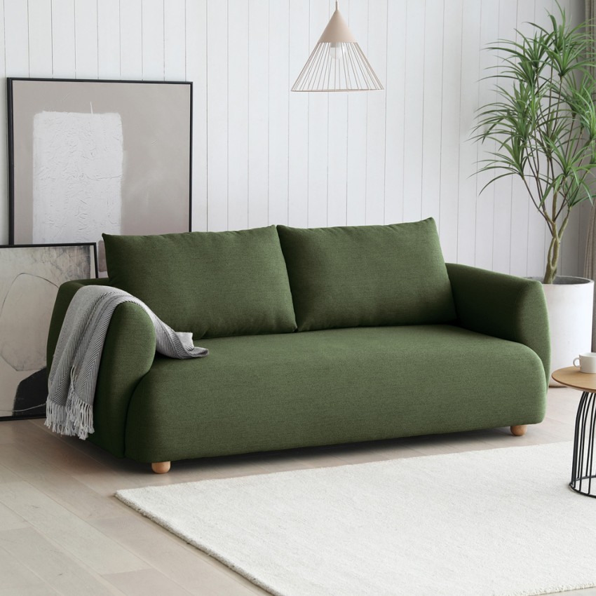 3-Sitzer-Sofa Stoff modern nordisches Design 196cm grün Geert