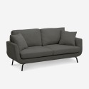 Moderne nordische 3-Sitzer-Sofa im essentiellen Stil, graues Folkerd-Gewebe.