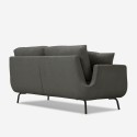 Moderne nordische 3-Sitzer-Sofa im essentiellen Stil, graues Folkerd-Gewebe.