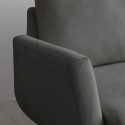 Moderne nordische 3-Sitzer-Sofa im essentiellen Stil, graues Folkerd-Gewebe.