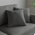 Moderne nordische 3-Sitzer-Sofa im essentiellen Stil, graues Folkerd-Gewebe.