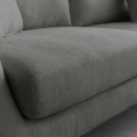 Moderne nordische 3-Sitzer-Sofa im essentiellen Stil, graues Folkerd-Gewebe.