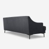 Bequemes 3-Sitzer Design Stoff Sofa, 200 cm in schwarz mit Metallfüßen Egbert  Rabatte