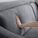 Bequemes 3-Sitzer-Sofa Design mit Metallbeinen, 200 cm, schwarzer Egbert-Stoff.