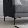 Bequemes 3-Sitzer Design Stoff Sofa, 200 cm in schwarz mit Metallfüßen Egbert  Maße