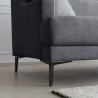 Bequemes 3-Sitzer-Sofa Design mit Metallbeinen, 200 cm, schwarzer Egbert-Stoff.