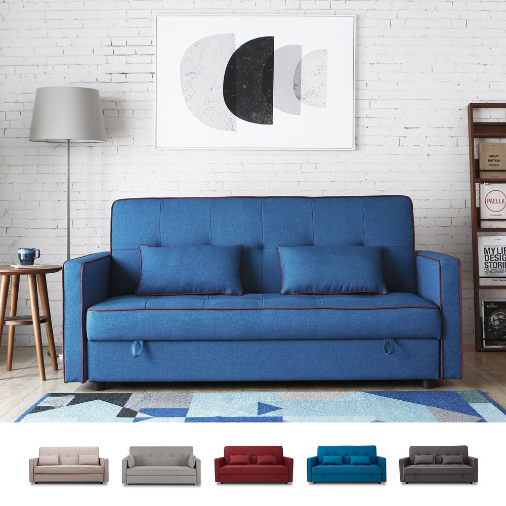 Klassisches 2-sitziges Stoffsofa mit Staukasten Zalto