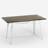 Industrieller Vintage-Holz-Metall-Esstisch Caupona Brush, 120x60cm.