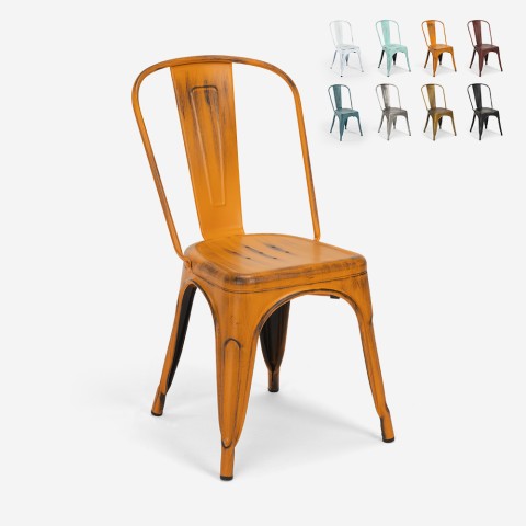 Stühle im Industriedesign aus Metall Vintage shabby chic Stil Tolix Steel Old Aktion