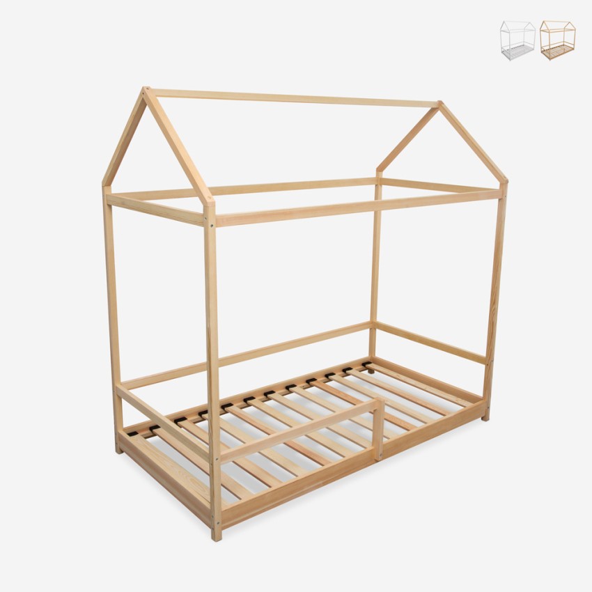  Husty: Montessori Hausbett Kinder Aus Holz 