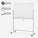 Weißes magnetisches Doppelseitiges Whiteboard 90x60cm auf fahrbarem, drehbarem Albert M Rabatte