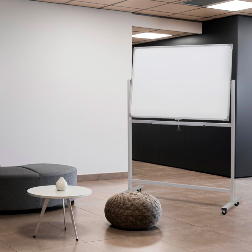 Doppelseitiges magnetisches Whiteboard 90 x 60 cm, drehbar, mobilAlbert M