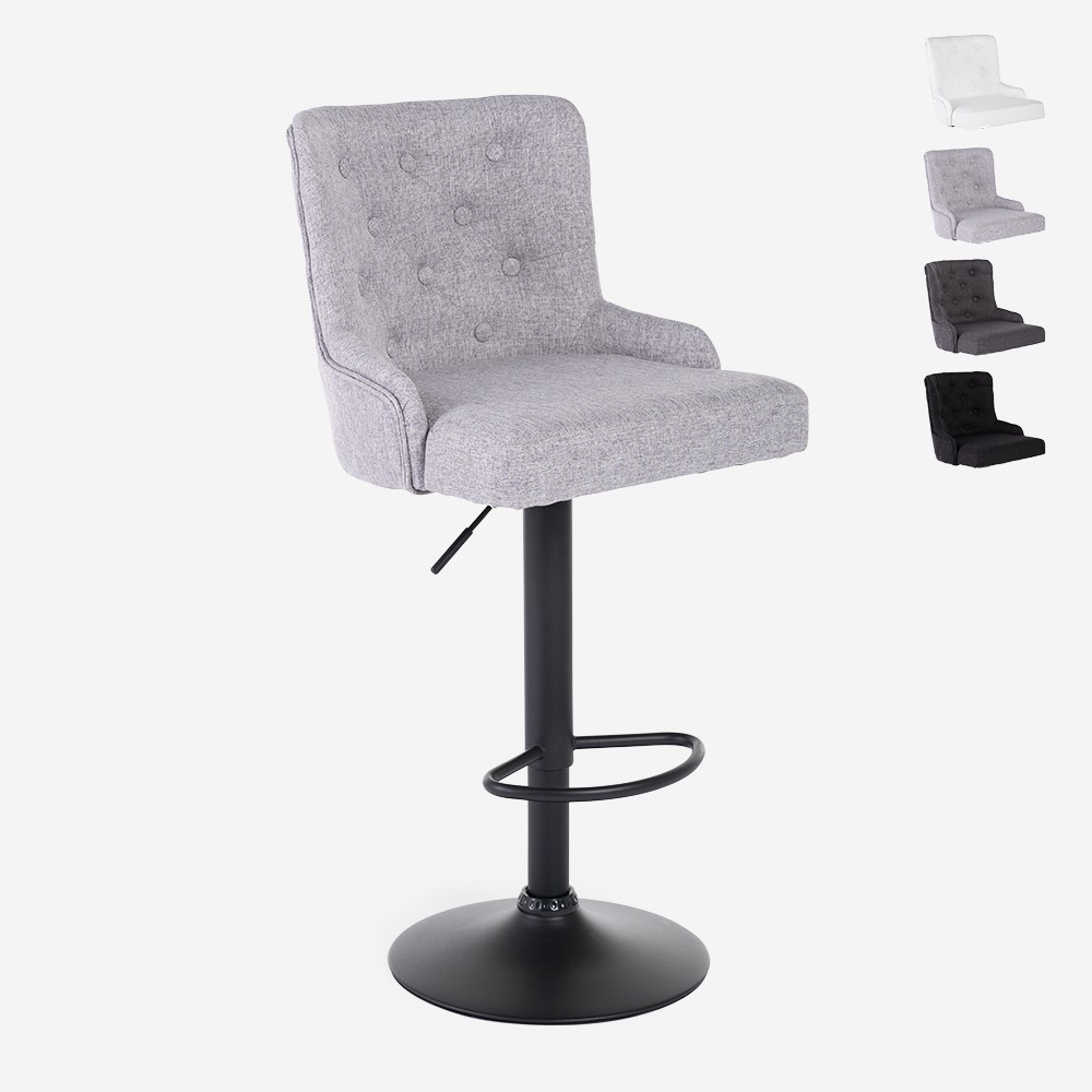 Verstellbarer Küchen- und Barhocker aus Stoff modernes Design Scranton