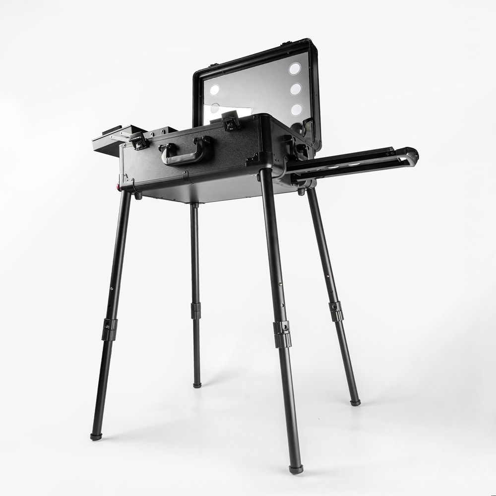 Schminkkoffer Trolley mit LED-Spiegel, Bluetooth-Lautsprecher Eva L
