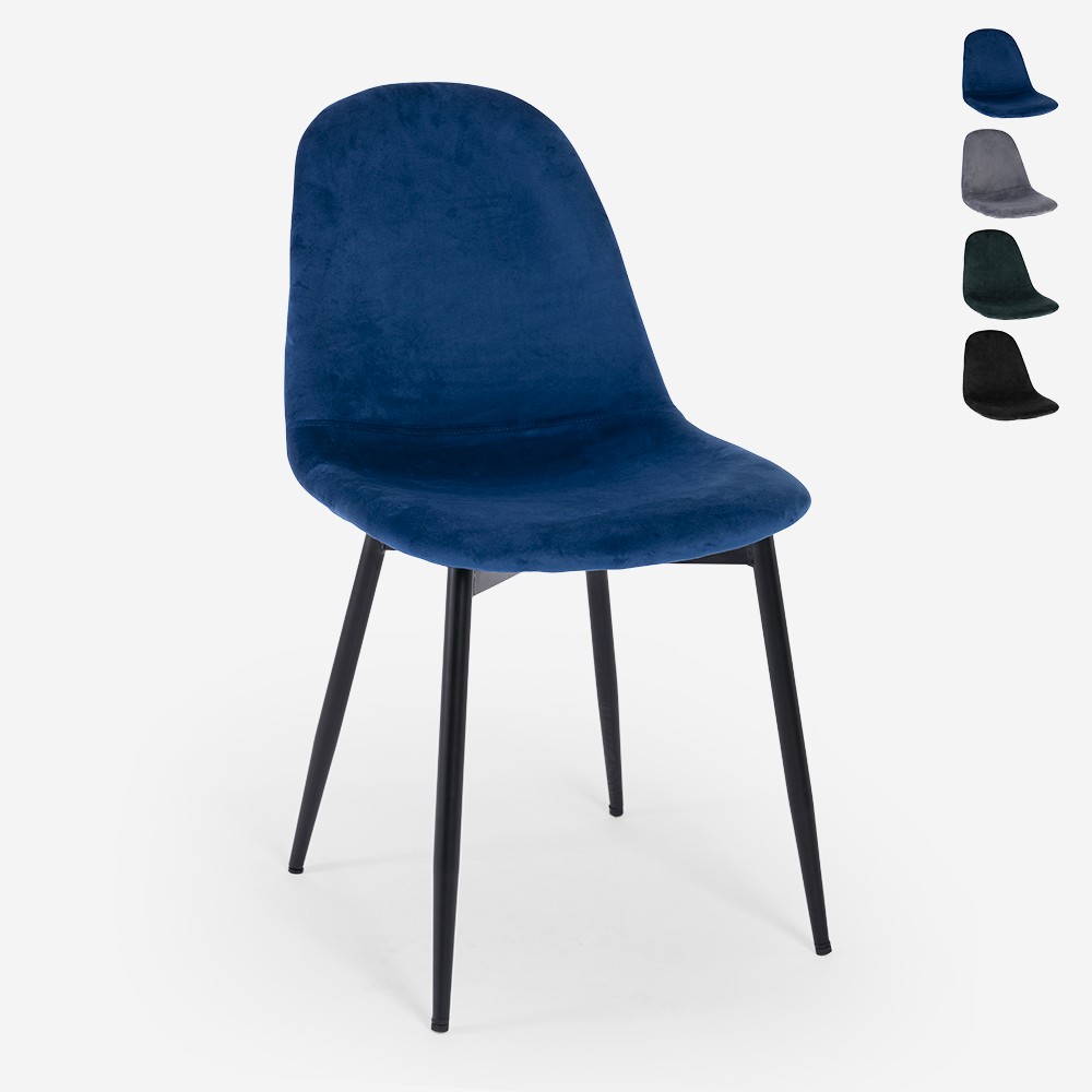 Esszimmer- und Küchenstuhl aus modernem, ergonomischem Samt-Design - Lozan