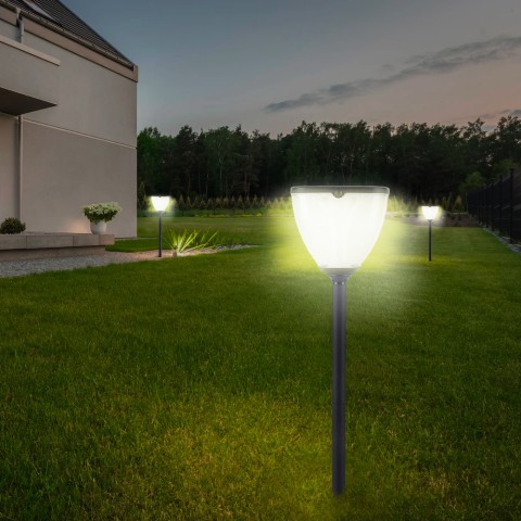 Solar Gartenlampe mit Pfahl LED Licht 3 Farben Gaslight Aktion