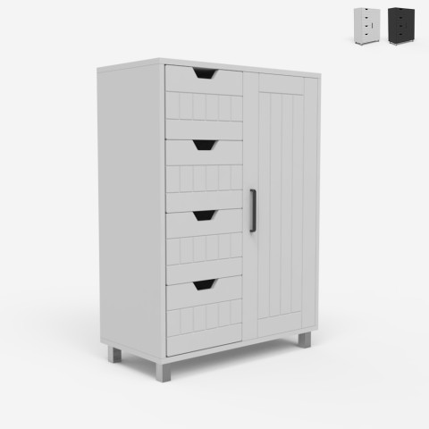 Schubladenschrank mit 4 Schubladen und 2 Regalen für das Badezimmer oder Schlafzimmer Rendel Aktion