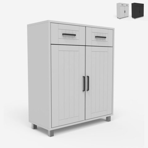 Moderner Mehrzweck-Badezimmerschrank 2 Türen 2 Schubladen 60 cm Takari Aktion