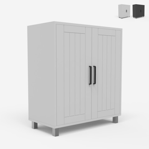 Mobiler Waschbeckenunterschrank Schrank 2 Türen 2 Regale modern Biston Aktion