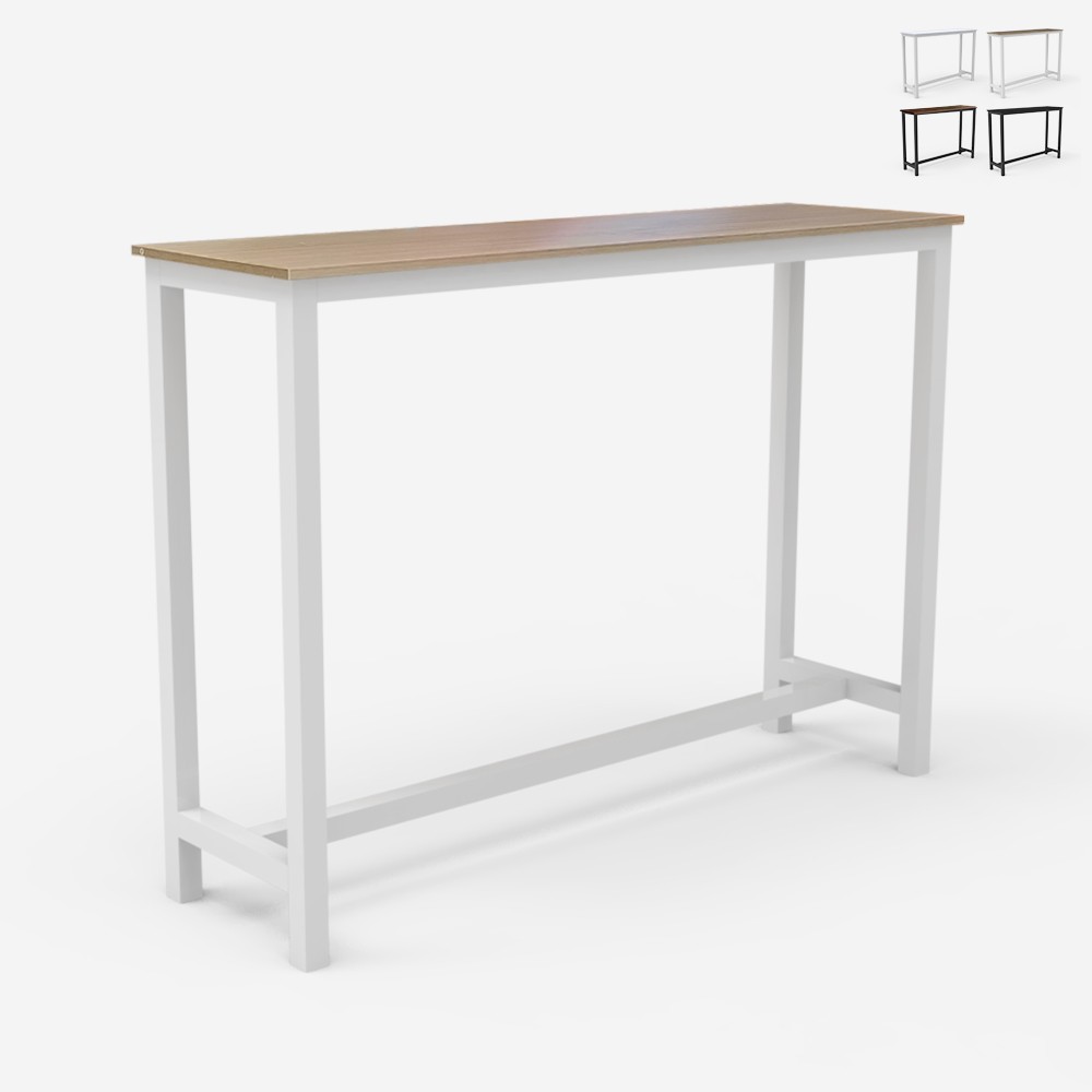 Hoher Tisch 140x37x100cm Barhocker Küche Konsole Regal Edebel