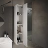 Moderner Badezimmer-Hochschrank in Weiß Hochglanz, schwebend, 1 Tür, Bove Sales