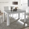 Ausziehbarer Tisch 90x137-185cm hochglanzweiß grauer Beton Sly Basic Rabatte