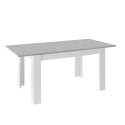 Erweiterbarer Tisch 90x137-185cm, glänzendes weißes und betongraues Sly Basic. Angebot